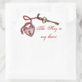 Sleutel tot mijn hart ~ Red Ovale Sticker (Tas)