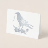 Sleutel tot mijn hart Roze Bloemen Vogel Custom Re Folie Kaarten (Voorkant)