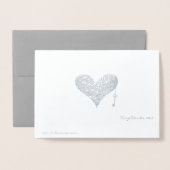 Sleutel tot mijn hart Roze Bloemen Vogel Custom Re Folie Kaarten (Met envelop)