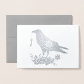 Sleutel tot mijn hart Roze Bloemen Vogel Custom Re Folie Kaarten (Voorkant met envelop)