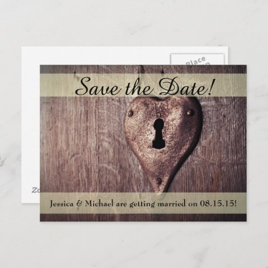 Sleutel tot mijn hart Save the Date Briefkaart (Voorkant / Achterkant)