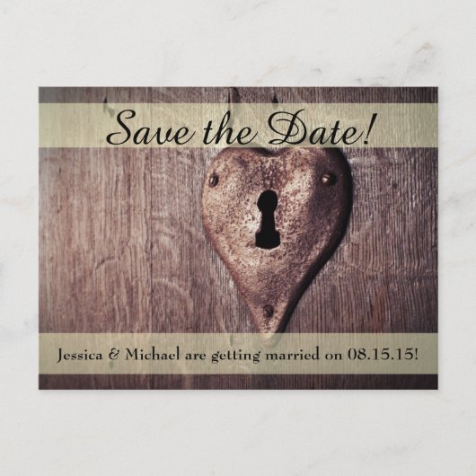 Sleutel tot mijn hart Save the Date Briefkaart (Voorkant)