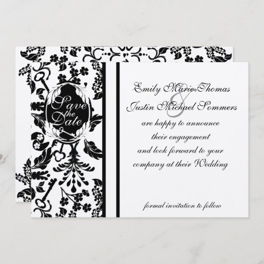 Sleutel tot mijn hart / Sla de datum op Save The Date (Voorkant / Achterkant)