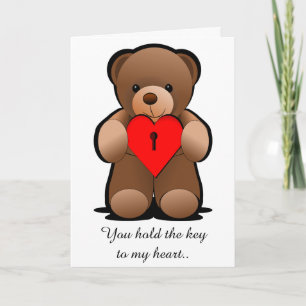 Sleutel tot mijn hart Teddy Bear Groet Kaart