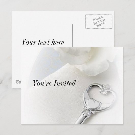 sleutel tot mijn hart uitnodiging briefkaart (Voorkant / Achterkant)