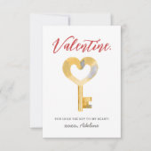 Sleutel tot mijn Hart Valentijnsdag Notitiekaartje (Voorkant)