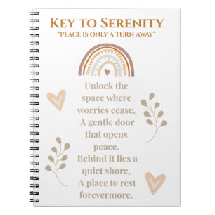 Sleutel tot Serenity Journal   Inspirerend Notitie Notitieboek