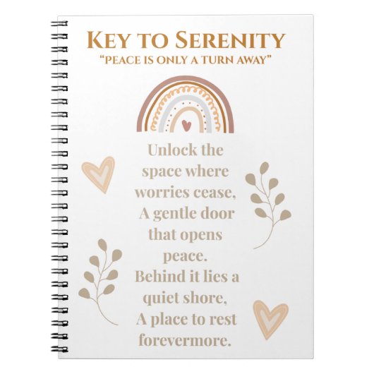 Sleutel tot Serenity Journal | Inspirerend Notitie Notitieboek (Voorkant)