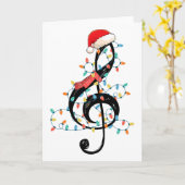 Sleutel van de Drieklank Kerstverlichting Muziek K Kaart (Gele Bloem)