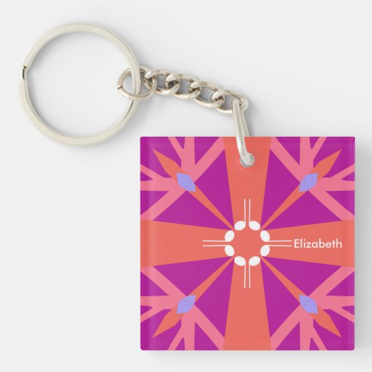 Sleutel Van Leven Met Monogram Sleutelhanger (Voorkant)