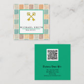  sleutel | Vastgoedtaxateur Key Logo Vierkante Visitekaartje (Voorkant / Achterkant)