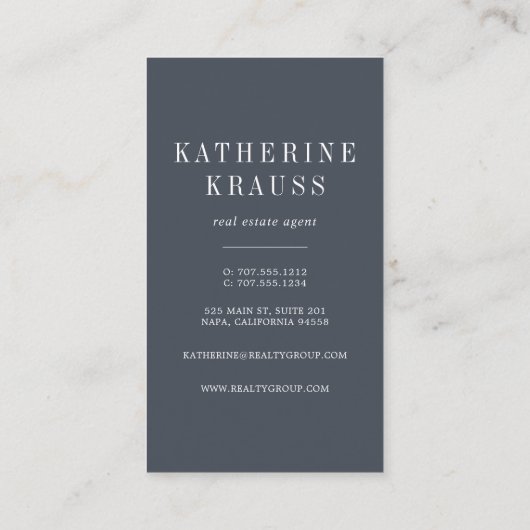 sleutel | Verticaal onroerend goed Visitekaartje (Achterkant)