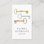 sleutel | Verticaal taxateurs onroerend goed Visitekaartje (Voorkant)