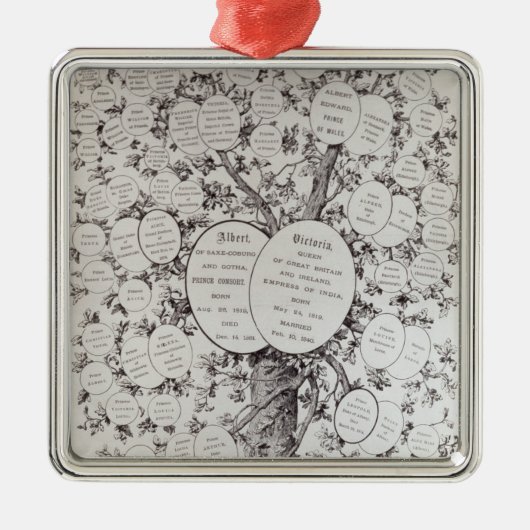 Sleutel voor de genealogische boom metalen ornament (Voorkant)