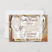 Sleutel voor haar Heart Rustic Burlap Wedding RSVP (Voorkant)