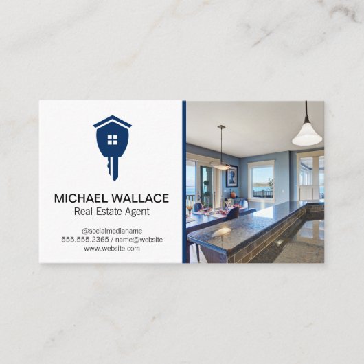 Sleutel voor makelaar in onroerend goed | Moderne  Visitekaartje (Voorkant)