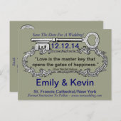 Sleutel voor mijn hart aankondigingskaart (Voorkant / Achterkant)