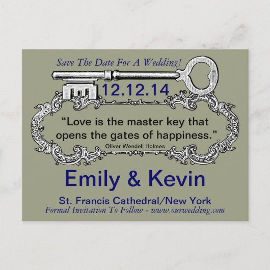 Sleutel voor mijn hart aankondigingskaart (Voorkant)