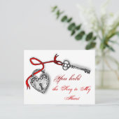 Sleutel voor mijn hart briefkaart (Staand voorkant)