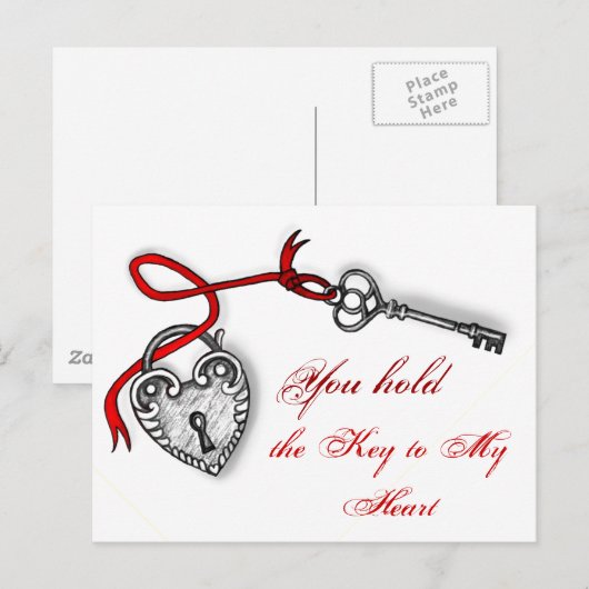 Sleutel voor mijn hart briefkaart (Voorkant / Achterkant)