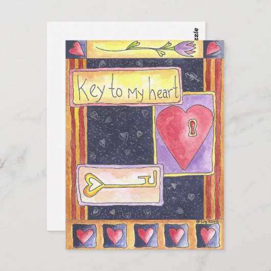 Sleutel voor Mijn hart Briefkaart (Voorkant / Achterkant)