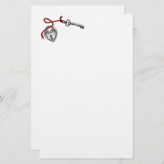 Sleutel voor mijn hart briefpapier (Voorkant / Achterkant)