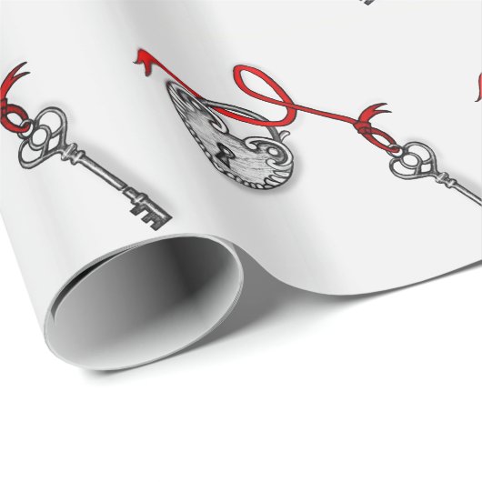 Sleutel voor mijn hart cadeaupapier (Rol Hoek)