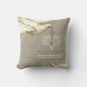Sleutel voor mijn Hart Dove Swirl Flourish Gray Co Kussen