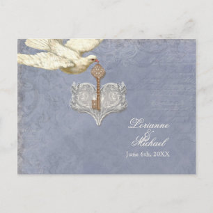 Sleutel voor mijn hart, Doves RSVP Response Briefk Uitnodiging Briefkaart