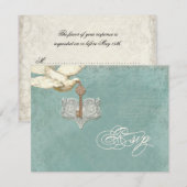 Sleutel voor mijn hart, Doves Swirl RSVP-reactieka RSVP Kaartje (Voorkant / Achterkant)