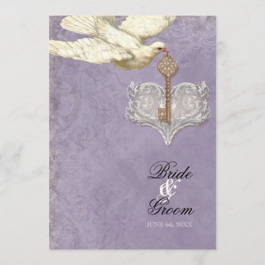 Sleutel voor mijn hart, Doves Swirl Wedding Dinner Menu (Achterkant)