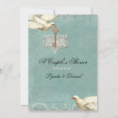 Sleutel voor mijn hart, Doves Swirl Weddings Invit Kaart (Achterkant)