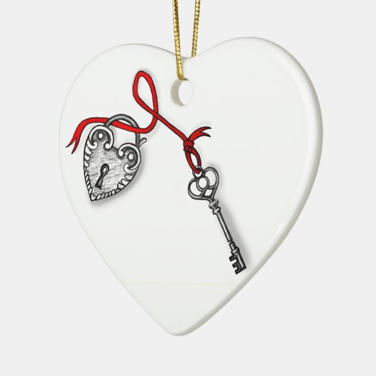 Sleutel voor mijn hart keramisch ornament (Links)