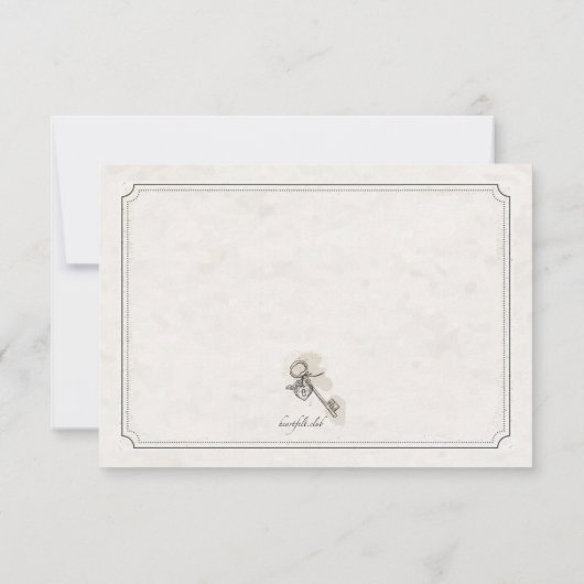 Sleutel voor mijn kaarten voor hartreactie RSVP kaartje (Achterkant)