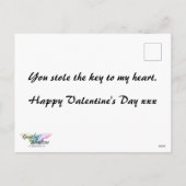 Sleutel voor Mijn Valentijn van het Hart Feestdagenkaart (Achterkant)