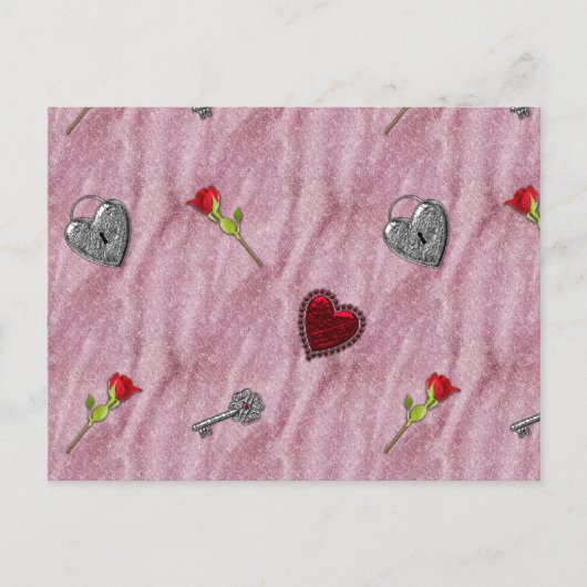 Sleutel voor Mijn Valentijn van het Hart Feestdagenkaart (Voorkant)