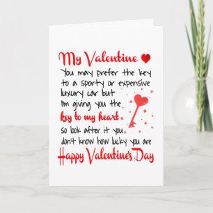 Sleutel voor mijn Valentijnsdag Cadeau Kaart