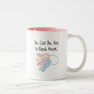 Sleutel voor Papa's Heart Tshirts en Gifts Tweekleurige Koffiemok