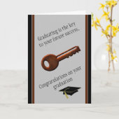 Sleutel voor uw Afstuderen van het Succes Kaart (Gele Bloem)