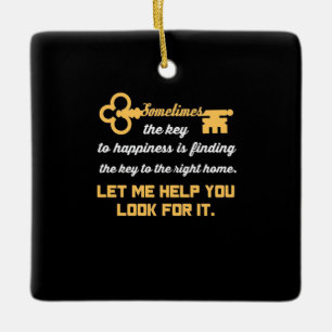 Sleutel voor uw nieuwe huis keramisch ornament