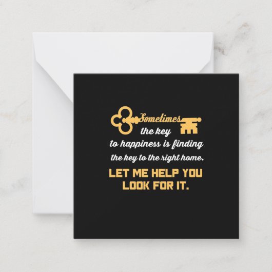 Sleutel voor uw nieuwe huis notitiekaartje (Voorkant)