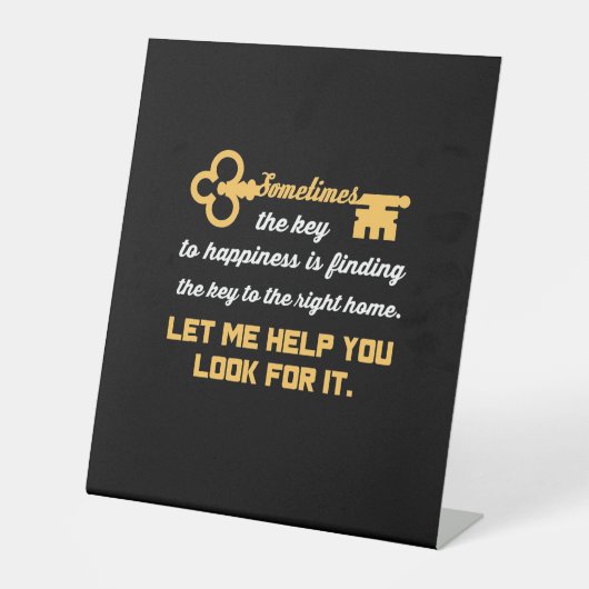 Sleutel voor uw nieuwe huis reclamebord met voetstuk (Voorkant)