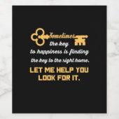 Sleutel voor uw nieuwe huis wijn etiket (Enkel label)