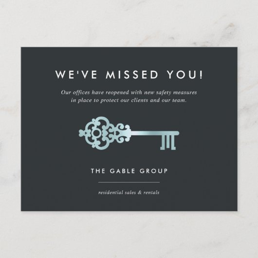  sleutel voor zakelijk onroerend goed - heropening briefkaart (Voorkant)