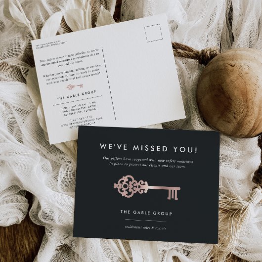 sleutel voor zakelijk onroerend goed - heropening briefkaart