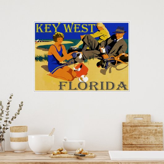  sleutel West Beach scene Poster (Keuken)