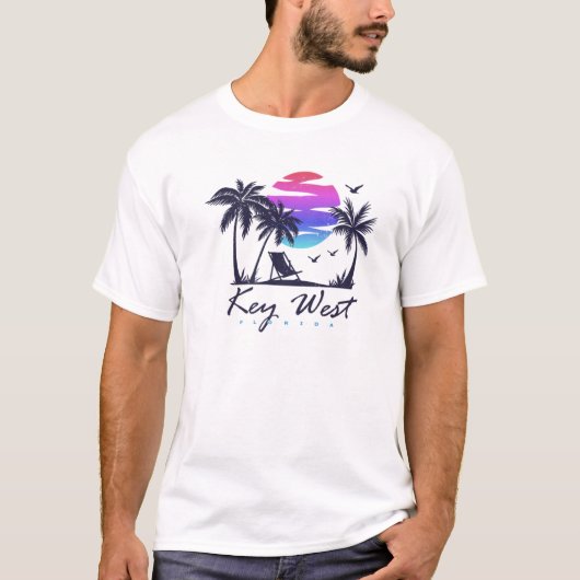 SLEUTEL WEST FLORIDA Spring Break Vacation Retro V T-shirt (Voorkant)