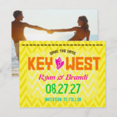 SLEUTEL WEST Opslaan Datum Linen Save The Date (Voorkant / Achterkant)