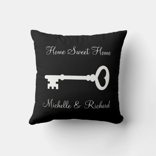  sleutel zwarte en witte douane werpen kussen (Achterkant)