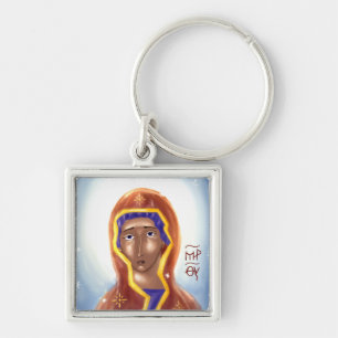 Sleutelanhanger icoon van de Heilige Maagd Maria Sleutelhanger